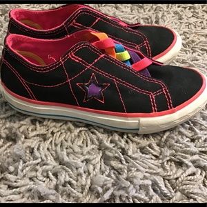 Little girls black Converse One Stars, size 13
